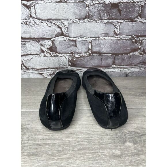 Vionic Spark Tiegan Black Suede Leather Patent Toe Ballet Flats Women Sz 9.5M US - Picture 4 of 16